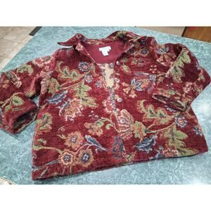 Coldwater Creek Womens Tapestry Jacket Long Sleeve Sz Petite Med PM Made In USA